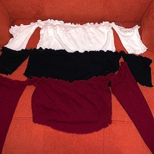 SIZE M, ALL 3, TWO SHORT SLEEVE RED IS LONG SLEEVE